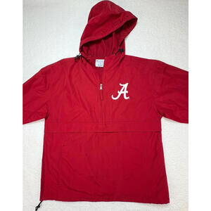 Alabama Crimson Tide Champion Windbreaker Jacket Medium Red Hooded Pouch Pocket